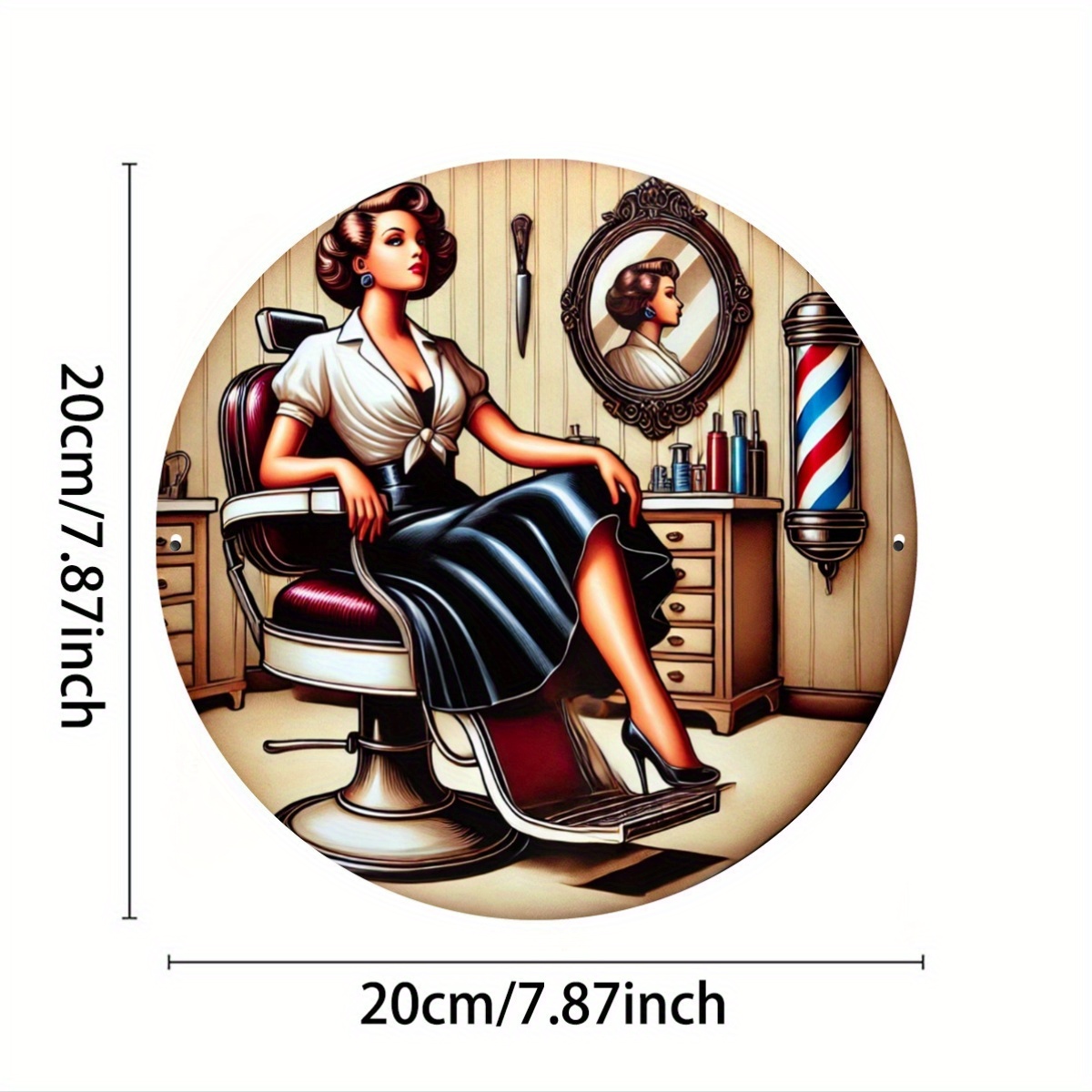1pc vintage barbeiro sinal de  - Vintage Collectible Plates avaliação e preço