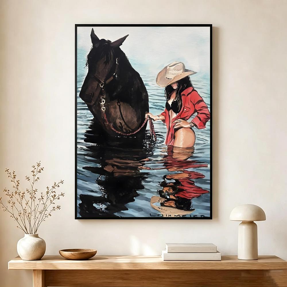 Pôster com tema de cowgirl vin - Vintage Collectible Posters avaliação e preço
